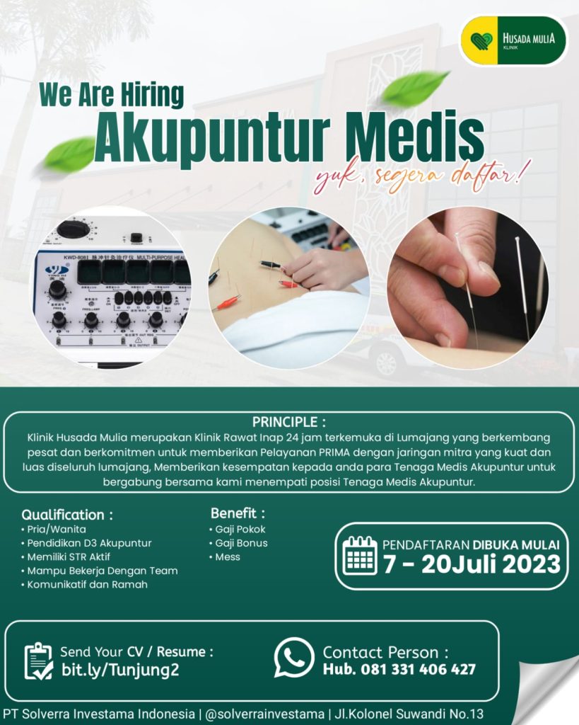 Lowongan Kerja Tenaga Akupunktur